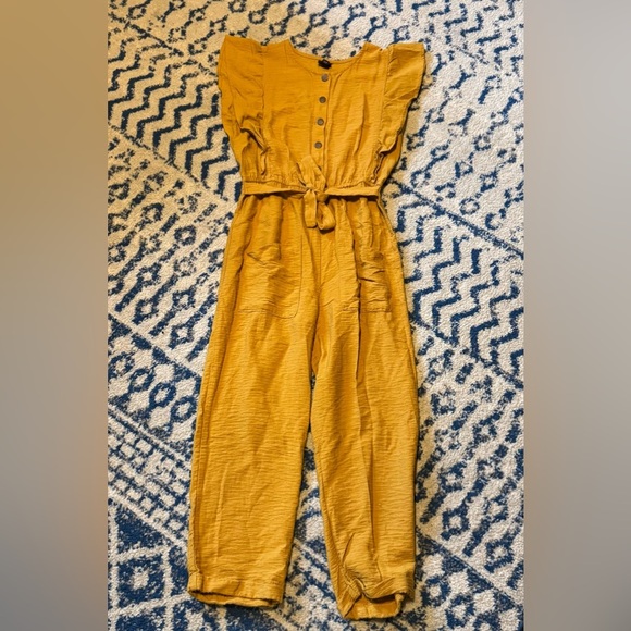 Girl art class Mustard Jumpsuit - Picture 1 of 5